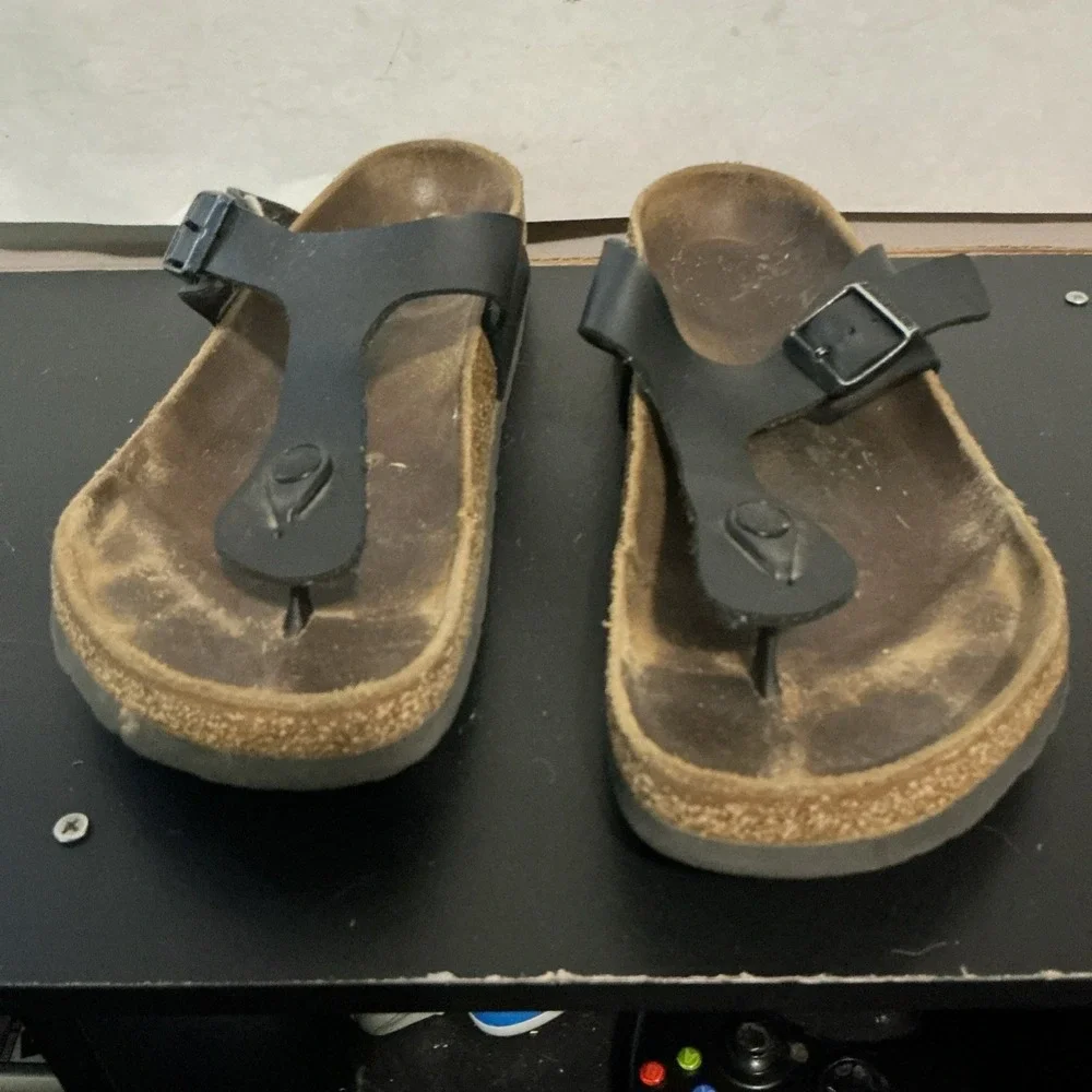 Birkenstock Gizeh Birko Flor Black Thong Sandals Mens 9 EU 42